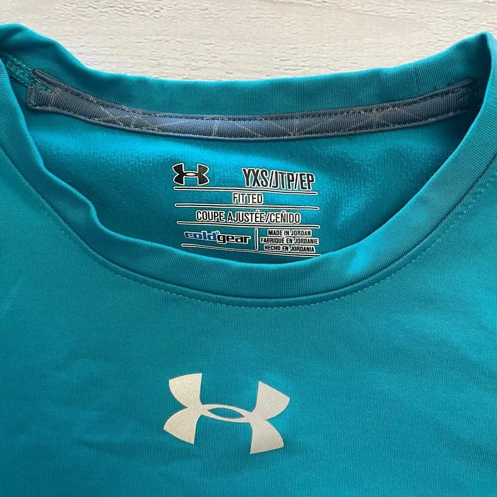 Under Armour coldgear teal kids baselayer youth‎ XS